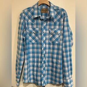 Wrangler Retro Pearl Snap Long Sleeve Western Cowboy Festival Rodeo Size XLTall